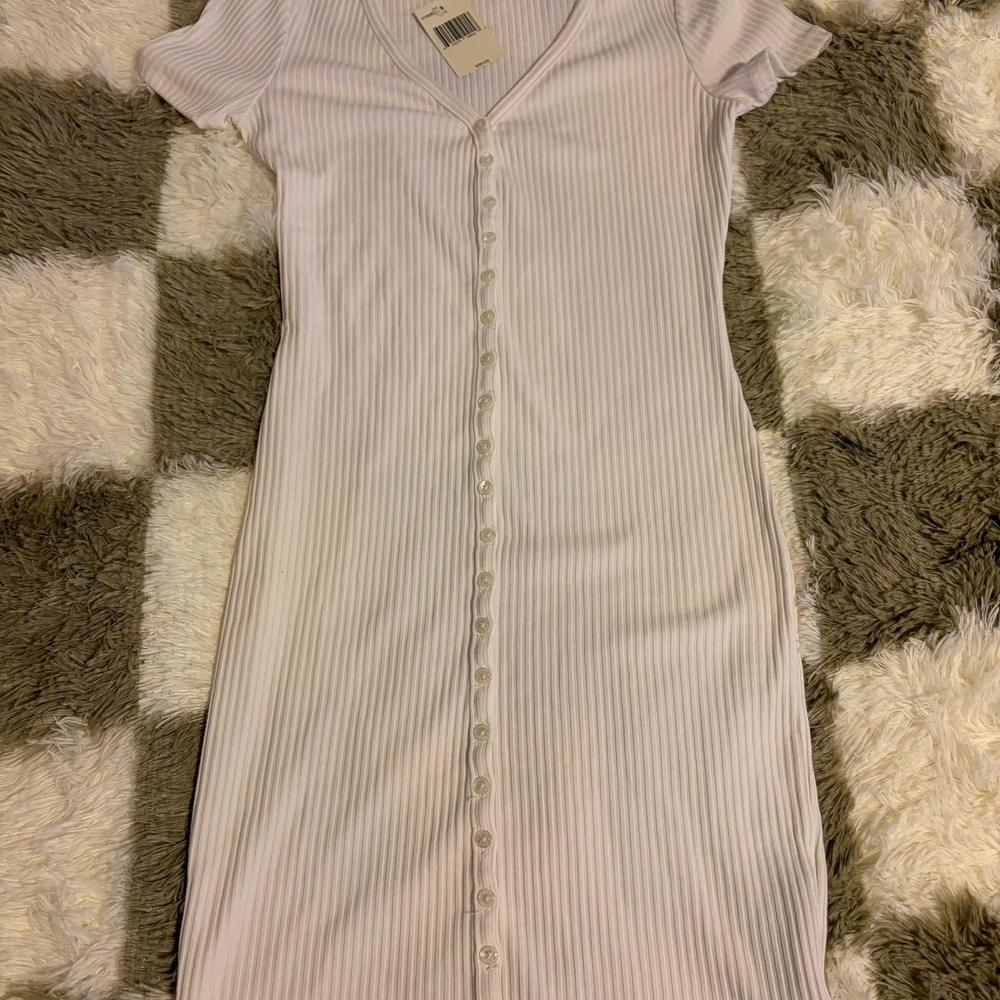 Guess White Striped Midi Dress - Picture 3 of 4